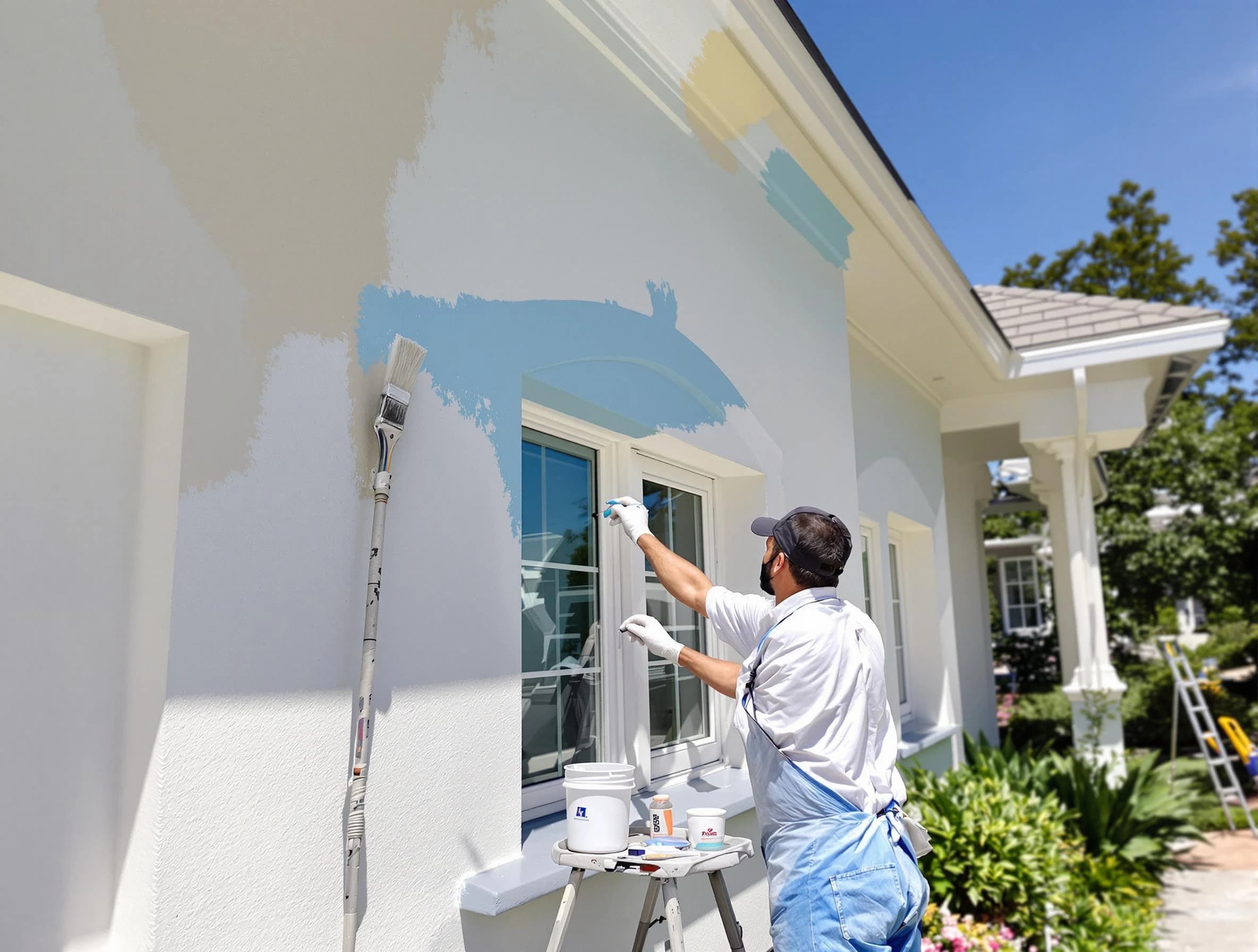 Green House Painters professional painting the exterior of a house in Green, OH